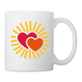 Sonne Herzen sun hearts - coeur soleil - Geschenk - Tasse - Weiß - Rechts