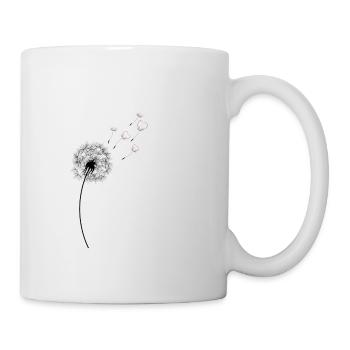 Pusteblume Löwenzahn Valentinstag Herzchen Herz - Tasse - Weiß - Rechts