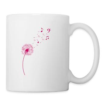 Regenbogen Pusteblume Löwenzahn Noten Musik - Tasse - Weiß - Rechts