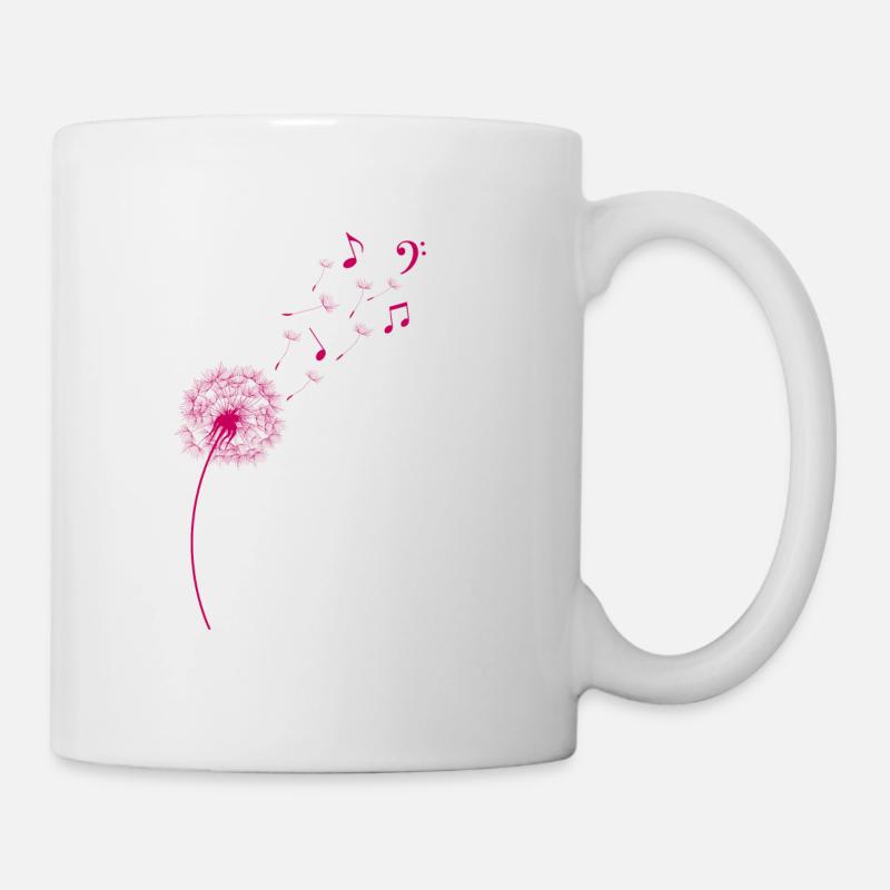 Regenbogen Pusteblume Löwenzahn Noten Musik - Tasse - Weiß