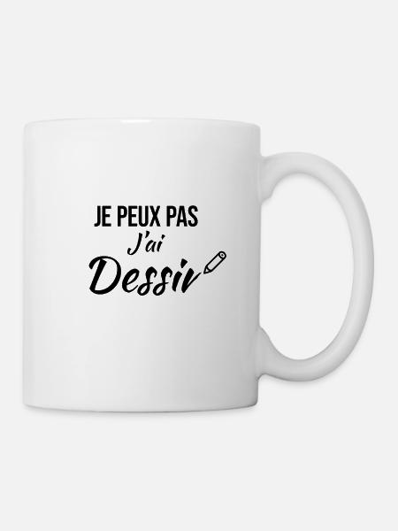 Je peux pas j'ai dessin - Mug blanc - blanc