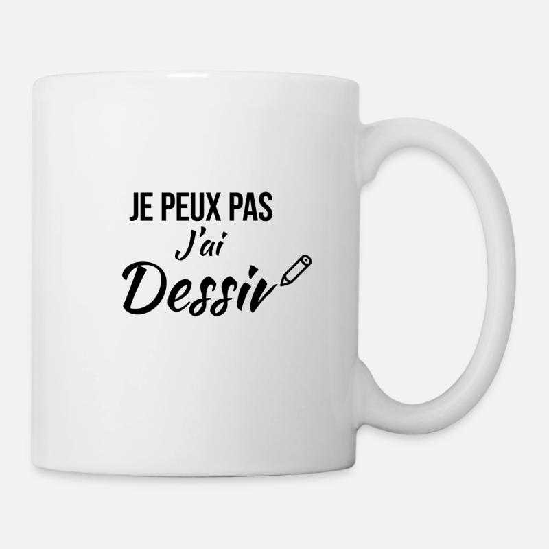 Je peux pas j'ai dessin - Mug blanc - blanc