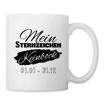 witziger Spruch |mein Sternzeichen Keinbock - Tasse - Weiß - Rechts