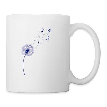 Regenbogen Pusteblume Noten Musik Löwenzahn - Tasse - Weiß - Rechts