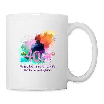 For the 40th birthday of a woman who loves yoga - Mug - white - Right