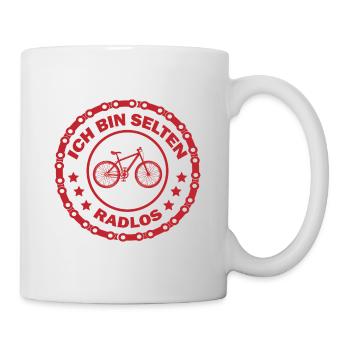 Ich bin selten radlos Geschenk Fahrrad Radfahrer - Tasse - Weiß - Rechts