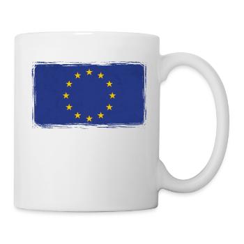Drapeau européen Vintage Used Look UE Européen - Mug blanc - blanc - Droite