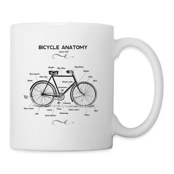 Roue vintage rétro drôle de bicyclette anatomie - Mug blanc - blanc - Droite