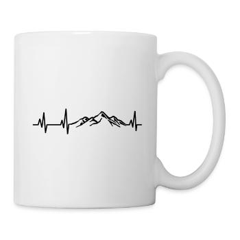 Mountain heartbeat hiking mountains mountaineering mountain range - Mug - white - Right