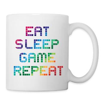 Gamer saying Eat Sleep Game Repeat - gift idea - Mug - white - Right