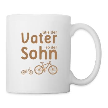 Wie der vater so der sohn Geschenk Fahrrad Sport - Tasse - Weiß - Rechts