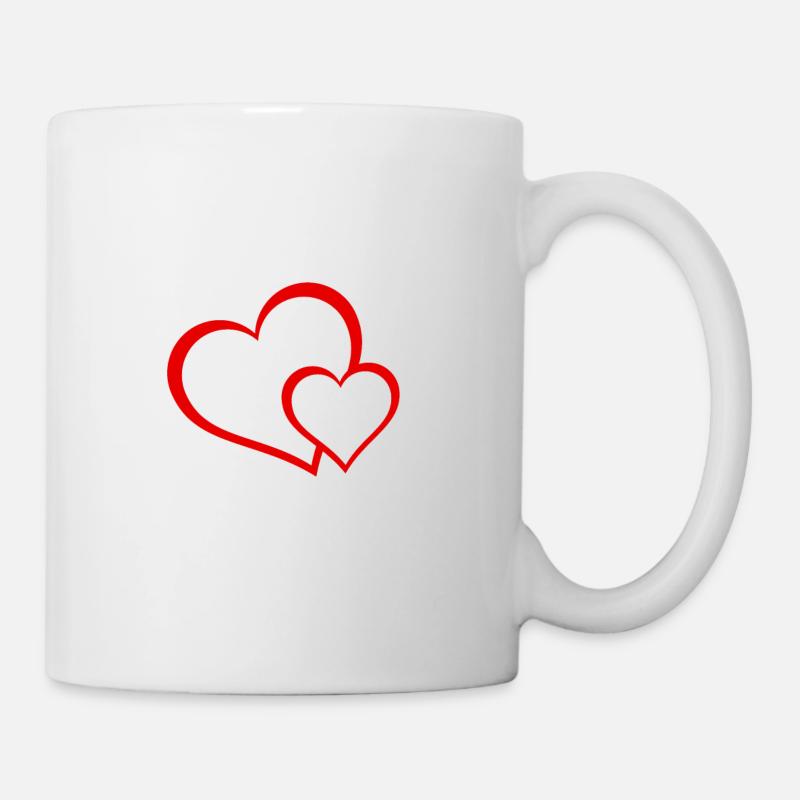 double coeur - Mug blanc - blanc