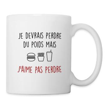 je devrais perdre du poids mais j'aime pas perdre - Mug blanc - blanc - Droite