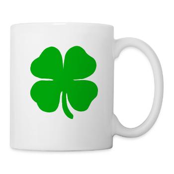 Vierblättriges Kleeblatt Glücksklee Neujahr Klee - Mug blanc - blanc - Droite