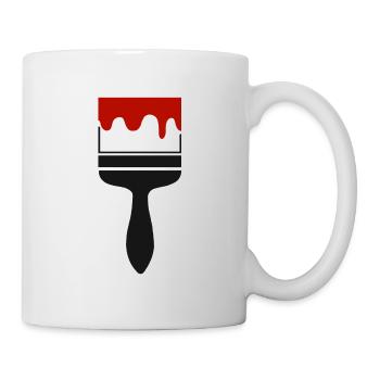 Pinsel Streichen Farbe Maler und Lackierer Malen - Tasse - Weiß - Rechts