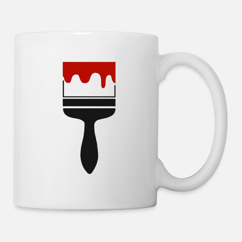 Pinsel Streichen Farbe Maler und Lackierer Malen - Tasse - Weiß
