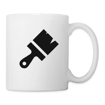 Pinsel Streichen Malen Farbe Maler und Lackierer - Tasse - Weiß - Rechts