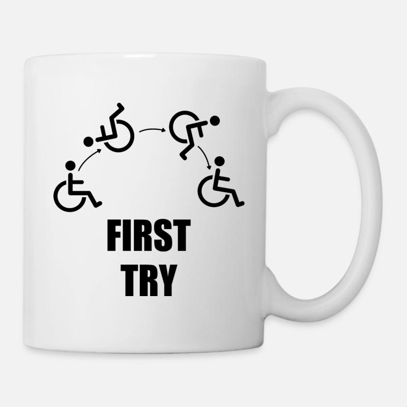 Humour handicap handicap en fauteuil roulant rolli - Mug blanc - blanc