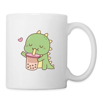 Cute Dino Love Boba Tea - Mug - white - Right
