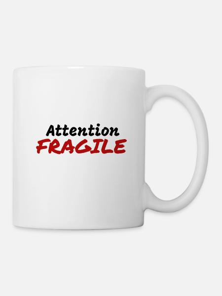 Attention fragile - Mug blanc - blanc