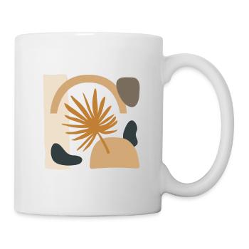 Blatt mit abstrakten Formen - Tasse - Weiß - Rechts