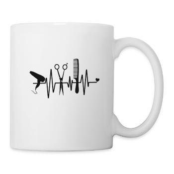 Coiffe cossaires coiffure amour cheveux coiffeurs ciseaux - Mug blanc - blanc - Droite