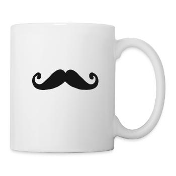 Moustache barbe style moustache cadeau beard - Mug blanc - blanc - Droite