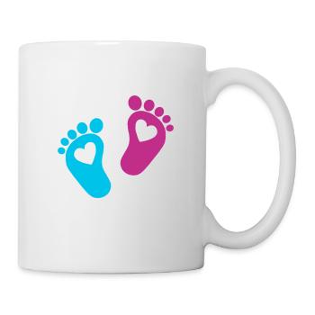 Bébé Pieds Parents Bébé Coeur Enfant Enfant Enceinte - Mug blanc - blanc - Droite