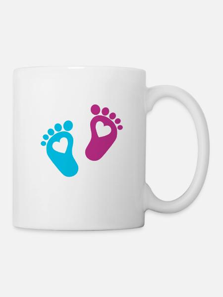 Babyfüße Eltern Baby Herz Kleinkind Sohn Schwanger - Tasse - Weiß