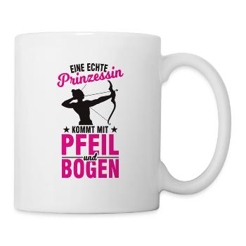 Pfeil und Bogen Dame Bogenschießen Prinzessin - Tasse - Weiß - Rechts