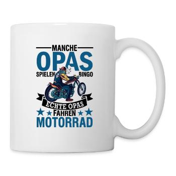 Motorrad Biker Chopper Großvater Opa - Tasse - Weiß - Rechts