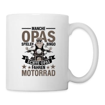 Motorrad Biker Chopper Großvater Opa - Tasse - Weiß - Rechts