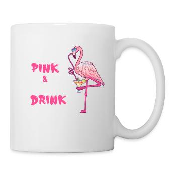 Flamingo Pretty In Pink And Ready To Drink - Tasse - Weiß - Rechts