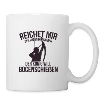 Bogenschießen - Spruch - Lustig - Pfeil und Bogen - Tasse - Weiß - Rechts