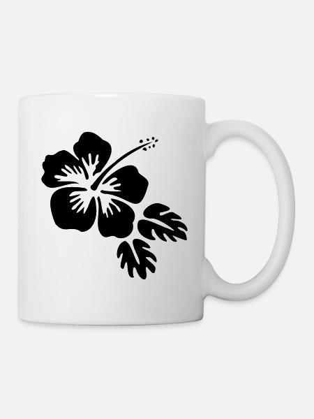 Hibiscus fleur fleur Blossom fleur fleur - Mug blanc - blanc