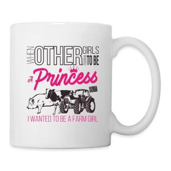 Bauernprinzessin Bauernhof Traktor Kuh Geschenk - Tasse - Weiß - Rechts