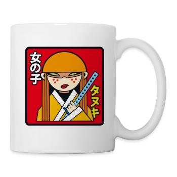 Tanuki Girl red - Mug - white - Right