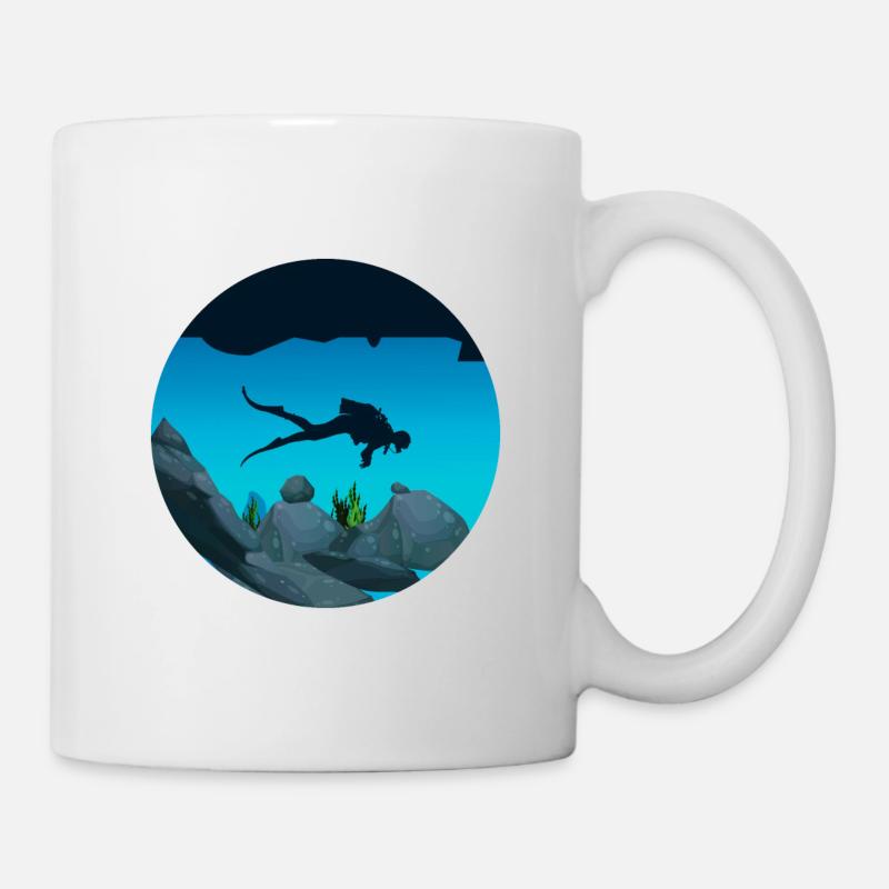 Plongée spéléo - Mug blanc - blanc