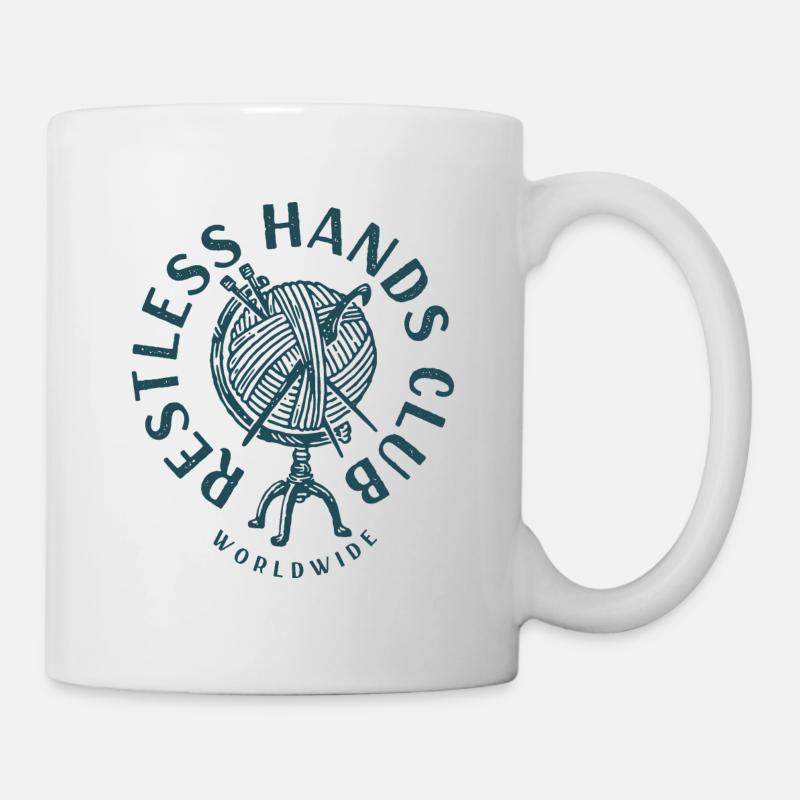 Restless Hands Club #2 Green - Tasse - Weiß