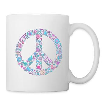 Flower Peace | Signe de paix Idée cadeau - Mug blanc - blanc - Droite