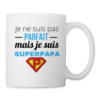 Je ne suis pas parfait mais je superpapa - Mug blanc - blanc - Droite