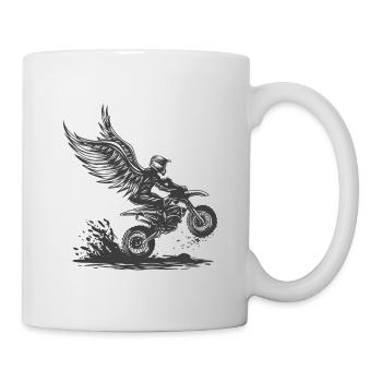 Motocross avec des ailes cadeaux de motocross - Mug blanc - blanc - Droite