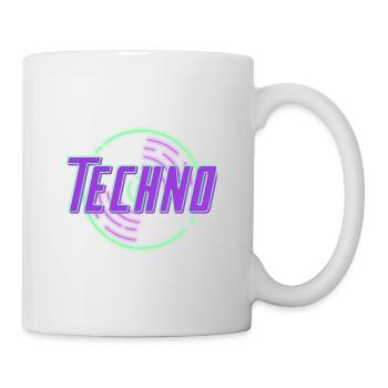Techno Schallplatte Neon - Tasse - Weiß - Rechts
