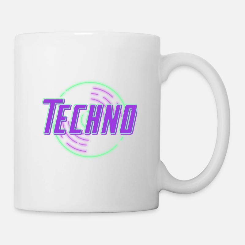 Techno Record Neon - Mug - white