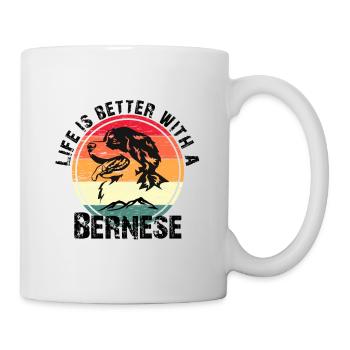 La vie est meilleure avec un bernois - Mug blanc - blanc - Droite