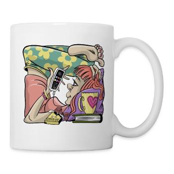 Logement de boîte de fille d’étudiant. T-shirts, sweats à capuche, cadeaux - Mug blanc - blanc - Droite
