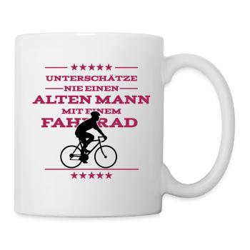 Alter Mann - Fahrrad | 2C Farbwechsel - Tasse - Weiß - Rechts
