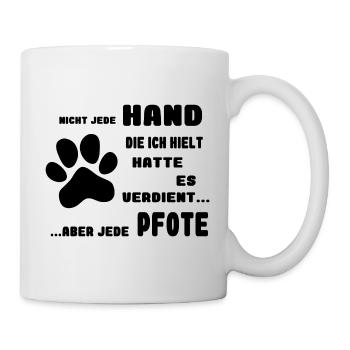 Hand paw dog saying gift pet - Mug - white - Right