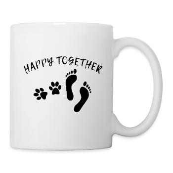 Happy together Hunde Spruch Geschenk Haustier - Tasse - Weiß - Rechts