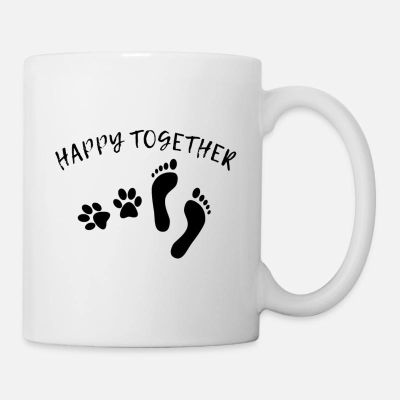 Happy together Hunde Spruch Geschenk Haustier - Tasse - Weiß